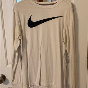 Long-sleeve white nike shirt